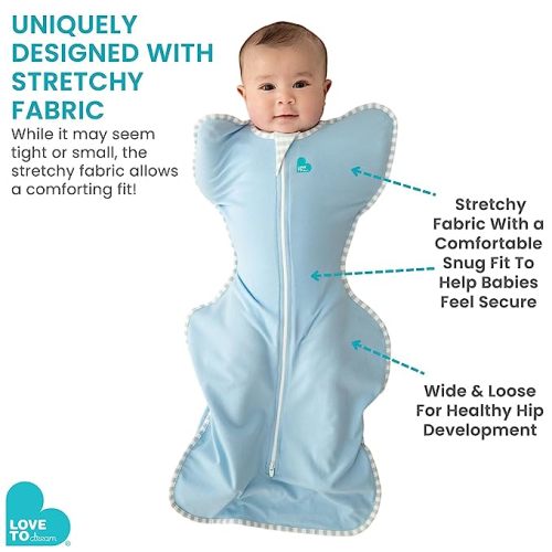 Love to Dream Swaddle UP Warm 2.5 TOG, White Happy Hats, Small, 8-13 lbs, Dramatically Better Sleep, Allow Baby to Sleep in Preferred Arms Up Position for Self-Soothing, Snug Fit Calms Startle Reflex