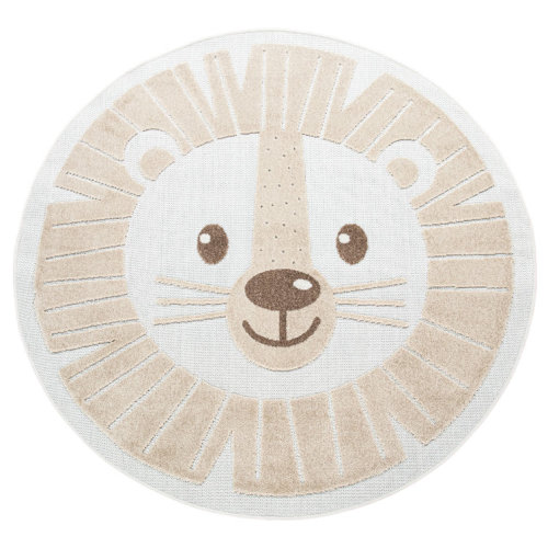 Round Flatweave Polypropylene Rug