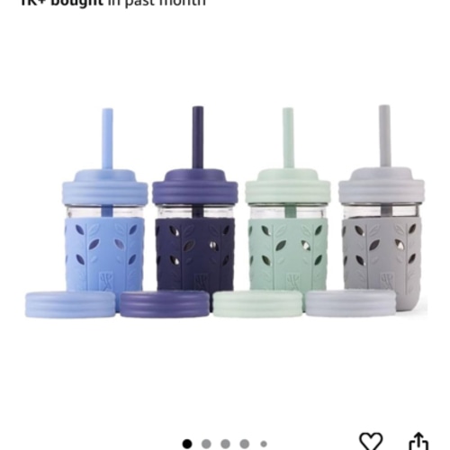 Amazon.com: Elk and Friends Kids & Toddler Cups | The Original Glass Mason jars 8 oz with Silicone Straws with Stoppers | Smoothie Cups | Spill Proof Sippy Cups for Toddlers : Home & Kitchen
