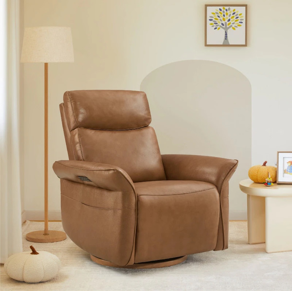 Spruce & Spring Power Swivel Recliner Chair Triple-Motor Nursery Glider