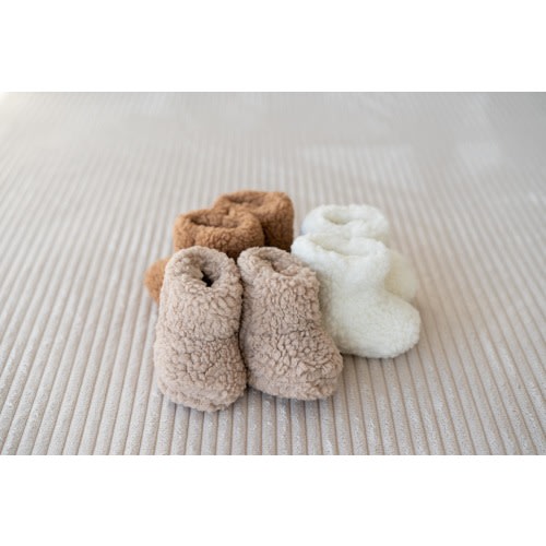 Baby Sherpa Booties. Newborn Coming Home Outfit First Shoes 0-3 months for Winter