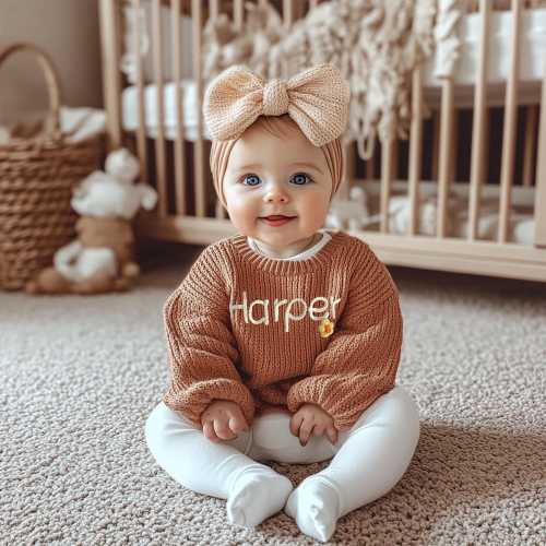 Personalized Baby Sweater with Name/Custom Knitted Baby Name Sweater/Embroidered newborn sweater/Custom Baby Name Sweater/Gift For Daughter