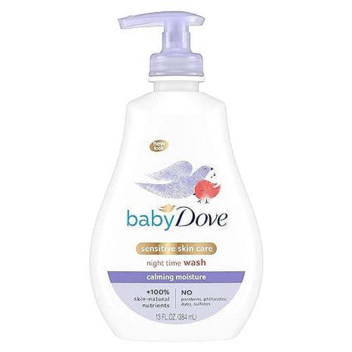 Baby Dove Sensitive Skin Care Nighttime Calming Moisture Liquid Body Wash, 13 Oz, 3 Pack