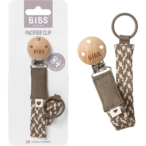 BIBS Paci Braid | Made in Denmark | Dark Oak/Vanilla | ONE Size