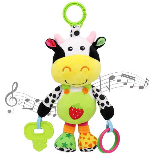 VATENIC Infant Car Seat Attachable Musical Rattle Toy with Teether, Suitable for 0-12 Months