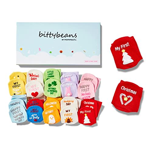Mommachi Baby Socks Gift Set, 10 Pairs Baby Socks With Quotes Cute Baby Gift Socks Expecting Parents to be Unique Gifts, Babys First Christmas Socks