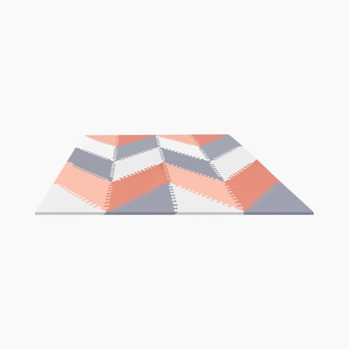Skip Hop Geo Playspot Foam Floor Tiles - Gray/Peach