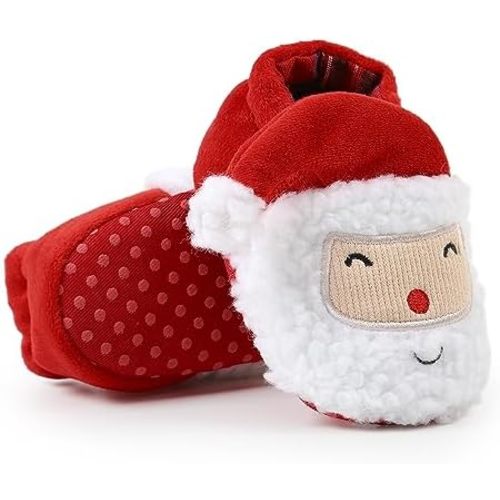 Ohwawadi Infant Baby Boys Girls Slippers Cozy Fleece Booties Soft Bottom Warm Cartoon Socks Newborn Crib Shoes