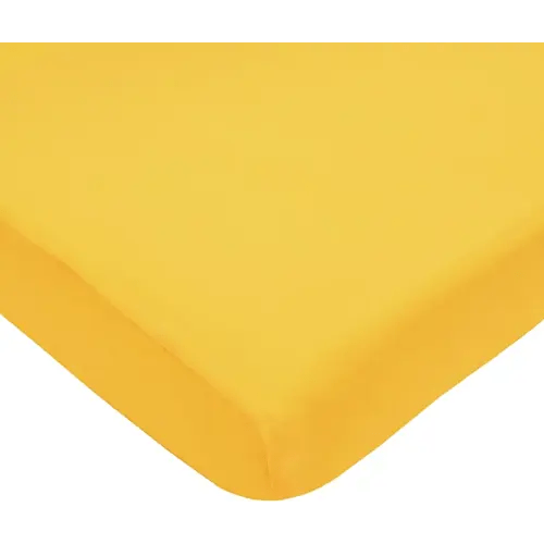 American Baby Company Fitted Crib Sheet 28" x 52", Soft Breathable Neutral 100% Cotton Jersey Sheet, Golden Yellow, for Boys and Girls, Fits Crib and Toddler Bed mattresses
