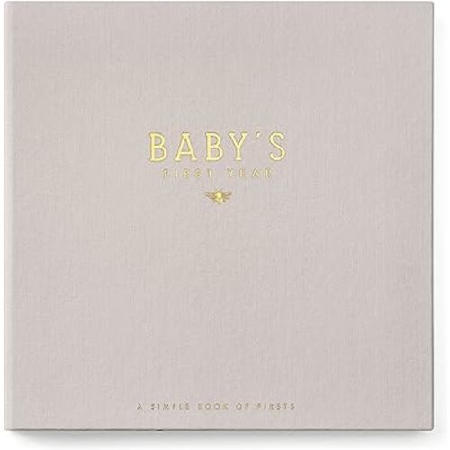 Lucy Darling Baby Memory Book, Luxury Baby First Year Book & Photo Album for Baby Boy/Girl, Keepsake Baby Books & Journals, Gender Neutral Memories & Milestone Book, Pregnancy Gift - Honey Bee