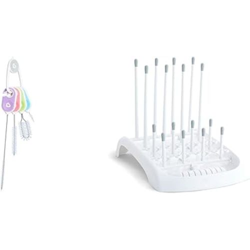 Munchkin® DetailsTM 4 Piece Bottle Brush Set and Fold Baby Bottle Drying Rack