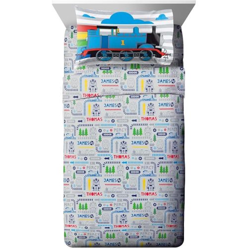 Jay Franco Thomas & Friends Stitch in Time Toddler Sheet Set - 3 Piece Set Super Soft and Cozy Toddler’s Bedding - Fade Resistant Microfiber Sheets (Official Mattel Product)
