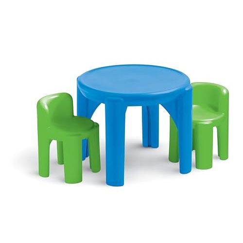 Little Tikes Bright 'n Bold Table & Chairs, Green/Blue, 24 x 24 x 18