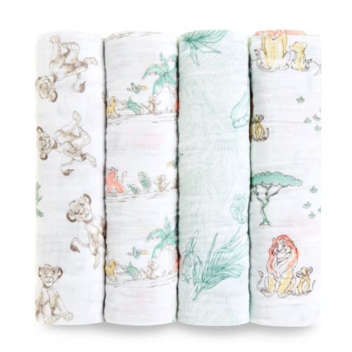Aden + Anais Disney Essentials Cotton Muslin Swaddles (4 Pack) - Lion King