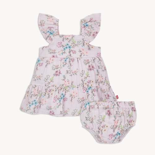 emily cotton magnetic little baby ruffle sleeve dress + diaper cover s – Magnetic Me