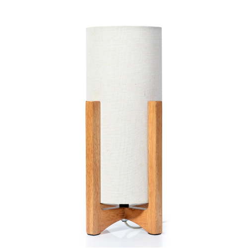 Better Homes & Gardens 14" Natural Wood Uplight Table Lamp with Linen Shade