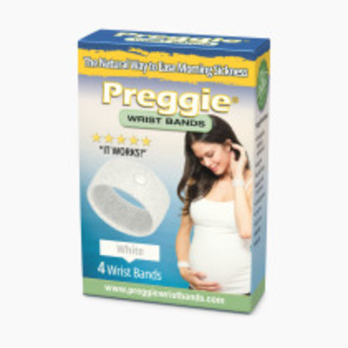Preggie Pops Preggie WristBand - Nausea Reducing Wrist Band - White, 4