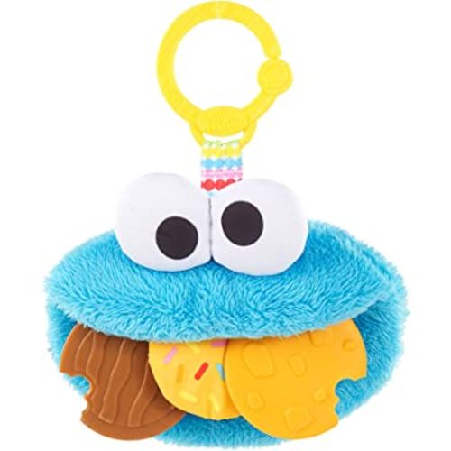 Bright Starts Sesame Street Cookie Mania Teether On-The-Go Take-Along Toy, Ages 3-12 Months