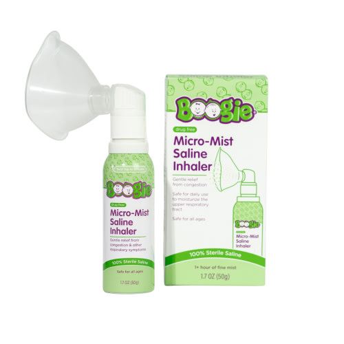 Boogie Non-Medicated Micro-Mist Saline Nasal Inhaler for Stuffy Nose, 1.7oz