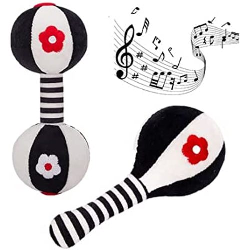 Baby Rattles Toys Stuffed Rattles, 2 Pcs Soft Rattle Infant Baby Toys 0-3 Months Early Developmental Hand Grip Toys for Infants Newborn Baby Girls Boys Gift (Baby Rattles Toys)