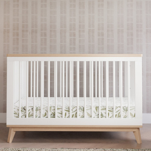 Scoot 3-in-1 Convertible Crib with Toddler Bed Conversion Kit - White/Washed Natural