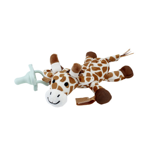 Dr. Brown's Baby Lovey Pacifier & Teether Holder, Giraffe with Green HappyPaci, 100% Silicone, 0-6m