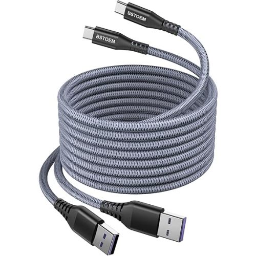 USB A to USB C Cable 10 ft,Type C Charger Cord Fast Charging 10FT 2Pack,for Samsung Galaxy S10/S9/S8/s7/ Note/9/8 for Kindle Fire for iPhone 15/16 Series USBC Phone
