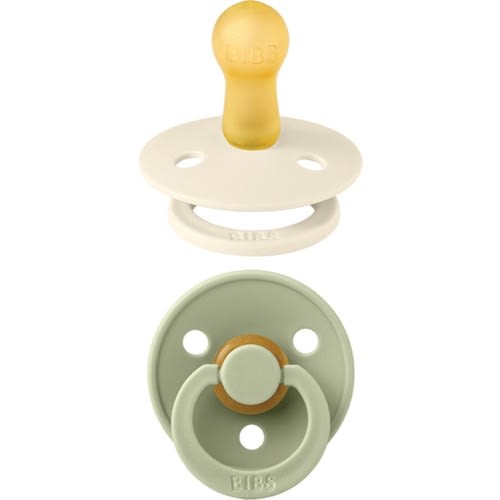 BIBS 2-Pack Latex Pacifiers, Ivory/ Sage