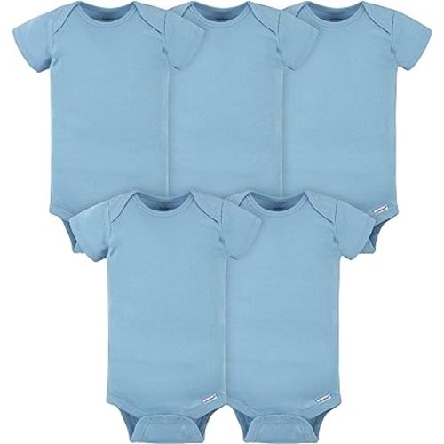 Gerber Baby-Girls 5-Pack Solid Onesies Bodysuits - Blue