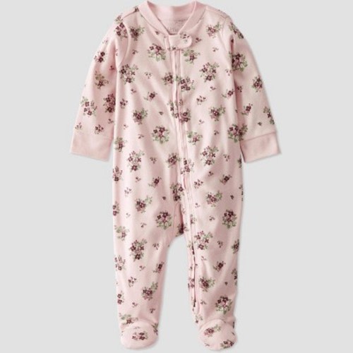 Little Planet by Carter's Organic Baby Girls' Floral Sleep N' Play - Pink, Size: Newborn