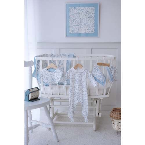 5-Piece Newborn Set - Toile De Jouy/Blue