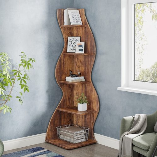 Tribesigns Brown Mdf 5-Shelf Bookcase (18.8-in W x 69.8-in H x 19.6-in D) in the Bookcases department at Lowes.com