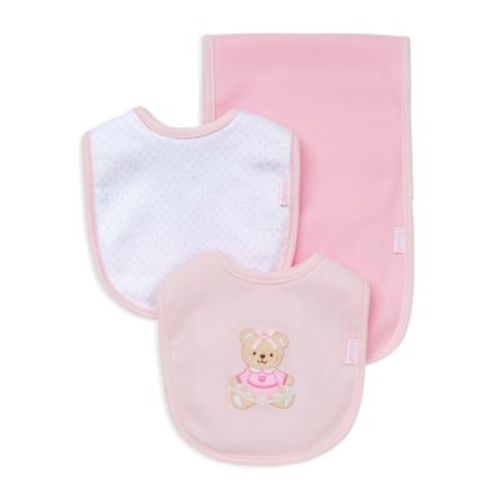 Infant Girls' Bear Bib & Burp Cloth Set - Baby