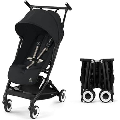 Cybex Libelle 2 Travel pockit Baby Stroller - Lightweight Carry-On Travel Stroller for Airplane with One-Hand Recline, Compatible with CYBEX Car Seats, Magic Black