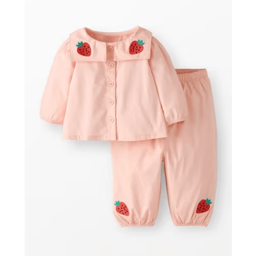 Baby Poplin Button Up Shirt & Pants Set
