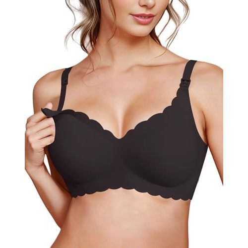 Maternity Bras for Pregnancy, Nursing Bras for Breastfeeding, Lace Nursing Bralette Full Coverage