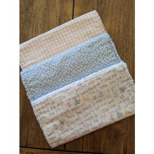 Set of 3 Burp Cloths, Burp Rag, Spit Rag, Burp Cloths, Chenille Burp Cloth, Baby Shower Gift