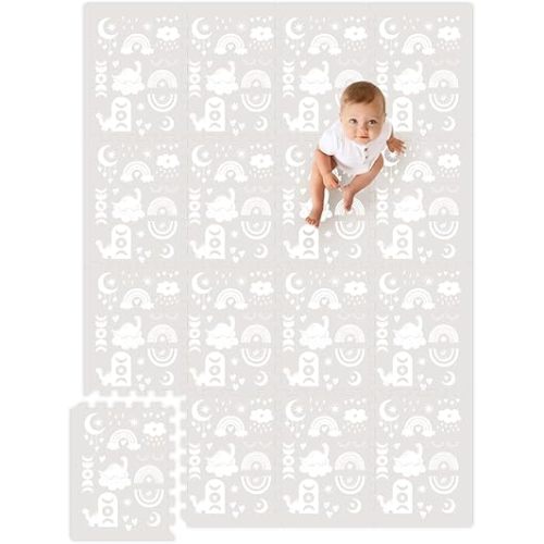 Premium Soft Foam Play Mat for Baby, 5.6 x 4 ft, Easy to Clean - The Perfect Modern Foam Playmat Fits Nicely with Your Kids Playroom Or Home Decor 0.5" Thickness (RainBoho)