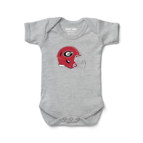 Infant Chad & Jake Heather Gray Georgia Bulldogs Helmet Bodysuit
