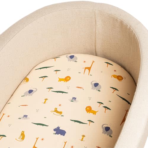 San Francisco Baby Premium Organic Cotton Bassinet Sheets - Universal Fit for Girls or Boys, Fitted Bedside Sleeper Bassinet Crib Sheets - 1 Pack
