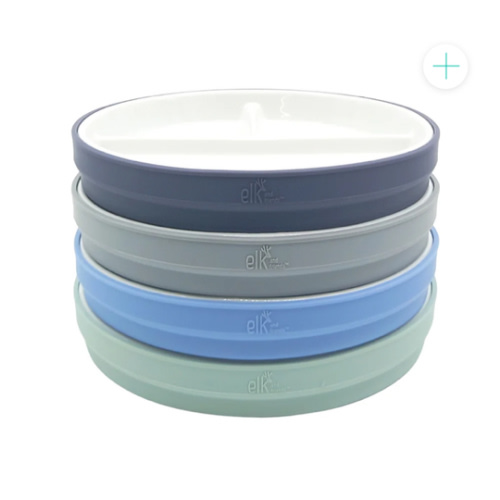 6.7"/16cm Porcelain White Divided Plates with Silicone Sleeves