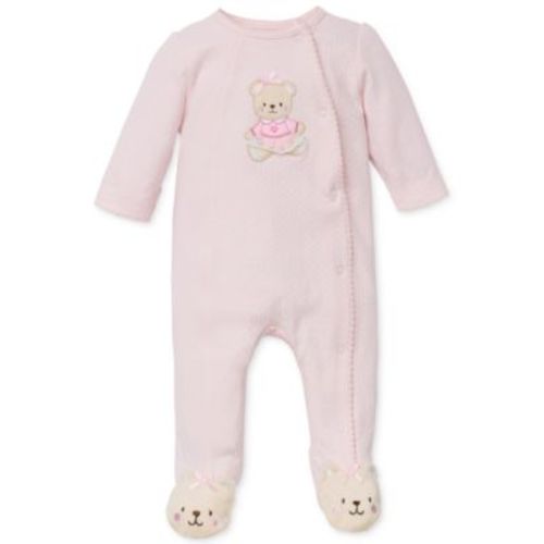 Baby Girls Sweet Bear Footed Snap Coverall