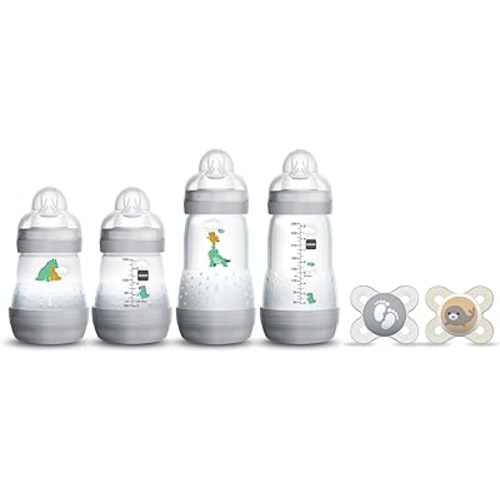 MAM Feed & Soothe Bottle & Pacifier Gift Set, Unisex, 0+ Months, 6-Count