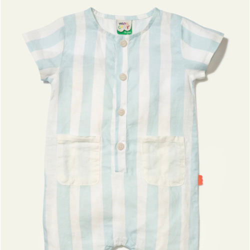 Linen Cabana Stripe Pocket Baby Romper