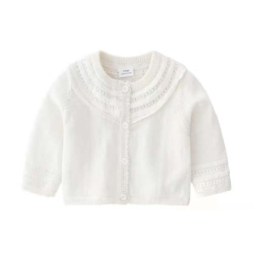 Baby Girls White Cardigan Sweater 3-6M Cotton Baptism Cardigan Christening Sweater White Lace Sweater Baby Summer Sweater New Baby Summer Cardigan Blessings Sweater Dedication