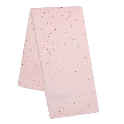 Lambs & Ivy Ballerina Baby Pink with Gold Stars 2-Sided Soft Baby Blanket