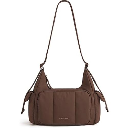 BAGSMART Crossbody Bags for Women, Puffer Purses for Women Daily/Travel, 6L Cute Fluffy Hobo Bag