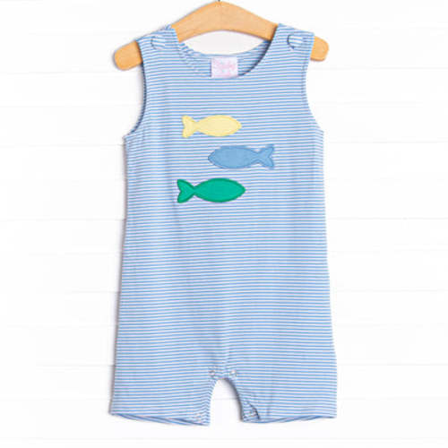 School of Fish Applique Jon Jon, Blue – Stitchy Fish