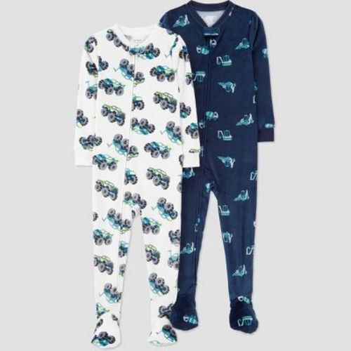 Carter's Just One You® Toddler Boys' 2pk Snug Fit Long Sleeve Fleece Footed Pajama