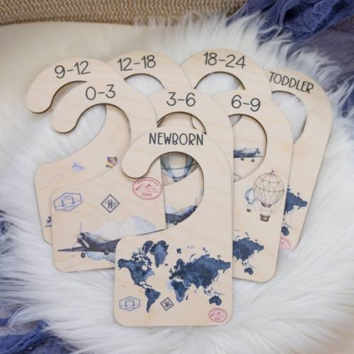 World Map Wooden Clothing Dividers, Nursery Closet Divider, Etsy